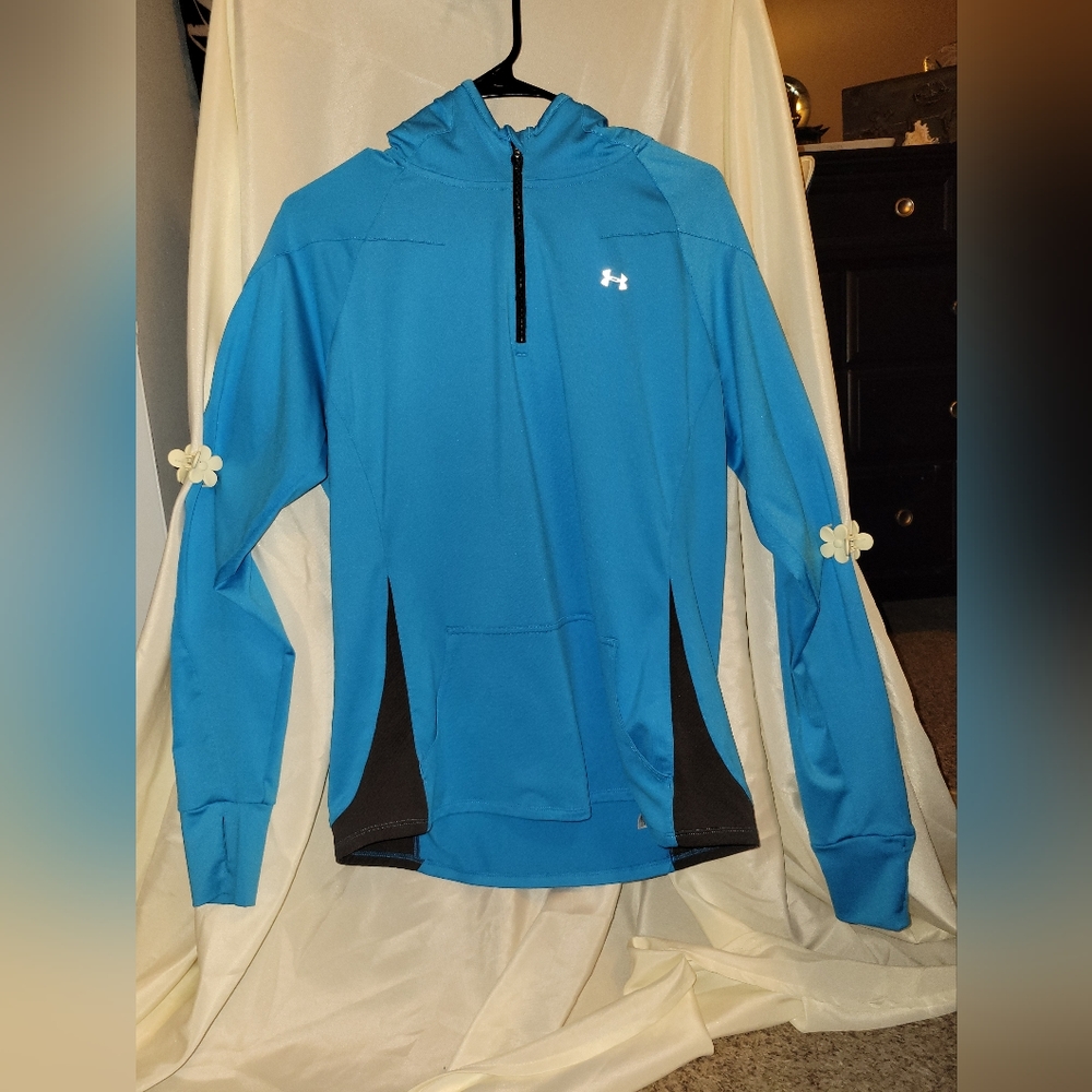 UNDER ARMOUR INFRARED allseasongear Jacket 1/4 Zip with designed hoodie, Large